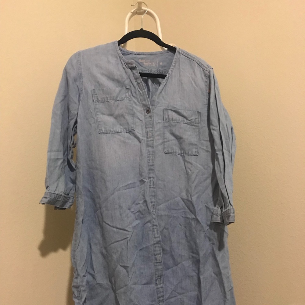 Denim maternity dress
